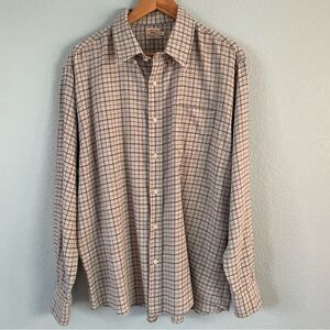 Faherty Check Plaid Button Down Shirt Long Sleeve Cotton